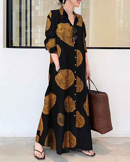 POPPY | LONG LINNEN DRESS WITH PRINT