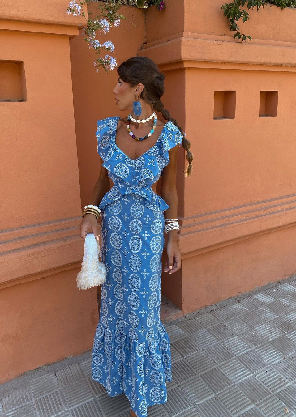 LIZZY | BLUE MEDALLION MAXI DRESS