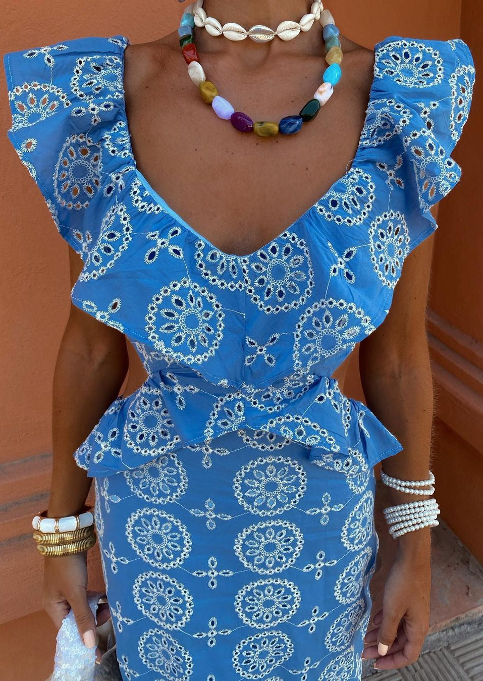 LIZZY | BLUE MEDALLION MAXI DRESS