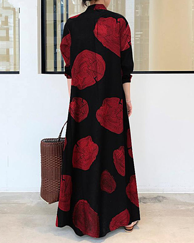 POPPY | LONG LINNEN DRESS WITH PRINT