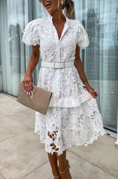 GRACE | ELEGANT LACE MIDI DRESS