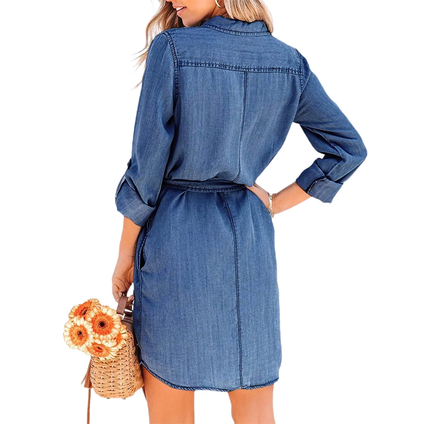 JESSICA | AUTUMN DENIM LONG SLEEVE DRESS