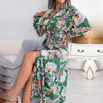 Amelia | Retro Floral Shirt Dress