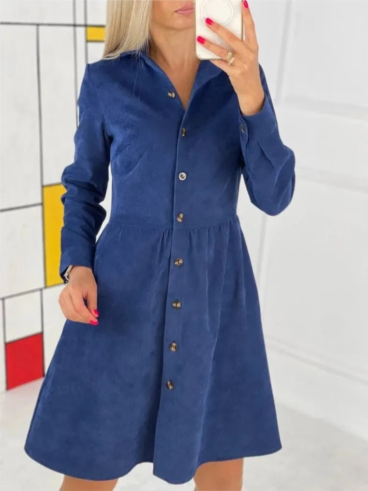 LUCY | AUTUMN CORDUROY SHIRT DRESS