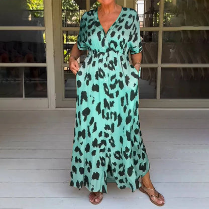 AVA | ELEGANT LEOPARD MAXI DRESS