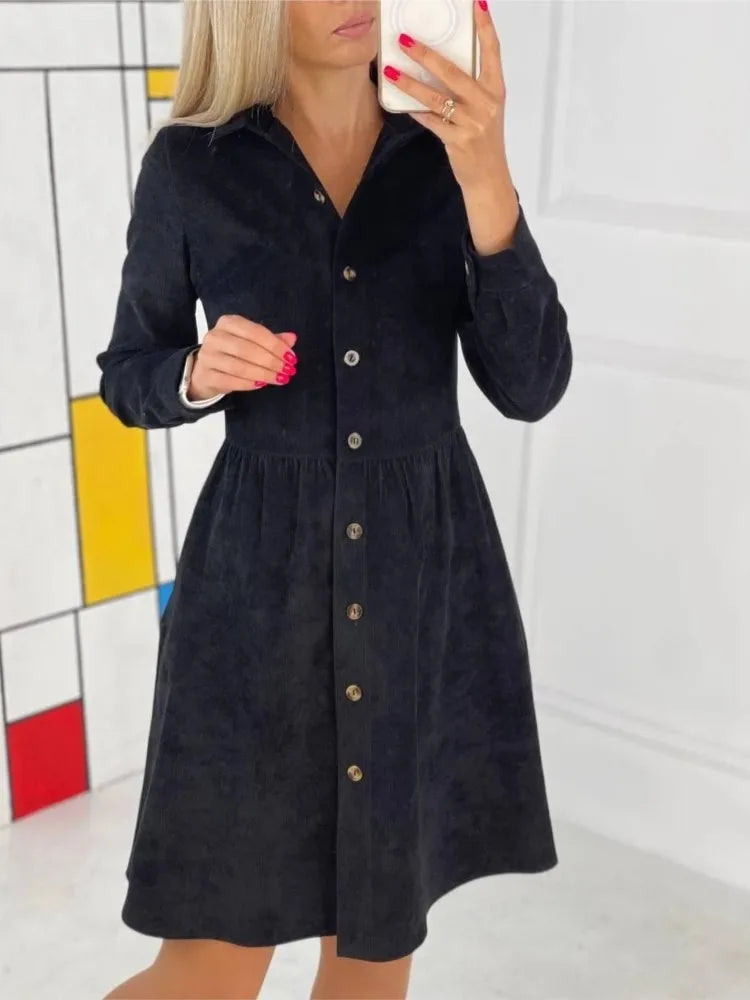 LUCY | AUTUMN CORDUROY SHIRT DRESS