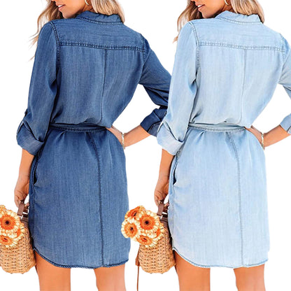 JESSICA | AUTUMN DENIM LONG SLEEVE DRESS