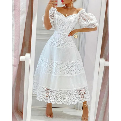 RUBY | ELEGANT WHITE FLORAL DRESS