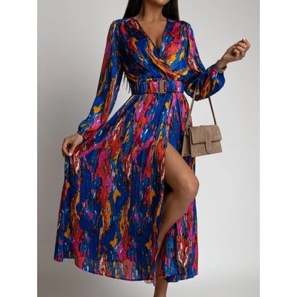 OLIVIA | ELEGANT FLORAL HIGH-SPLIT DRESS