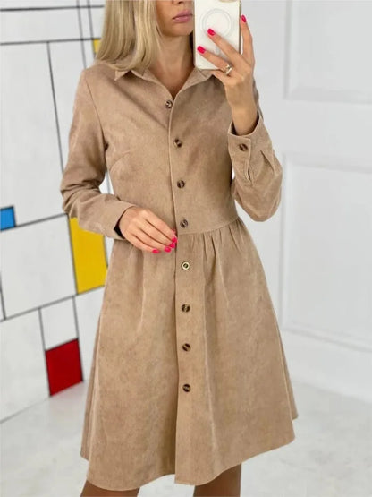 LUCY | AUTUMN CORDUROY SHIRT DRESS