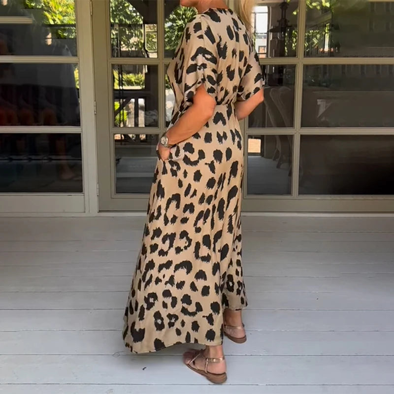 AVA | ELEGANT LEOPARD MAXI DRESS