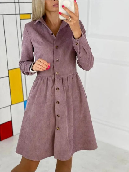 LUCY | AUTUMN CORDUROY SHIRT DRESS